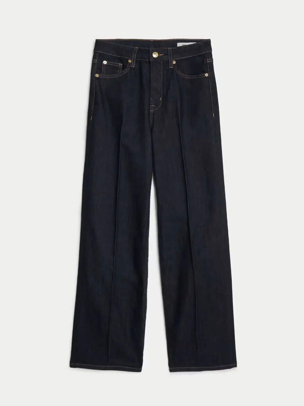 Indigo-blue wide-leg jeans
