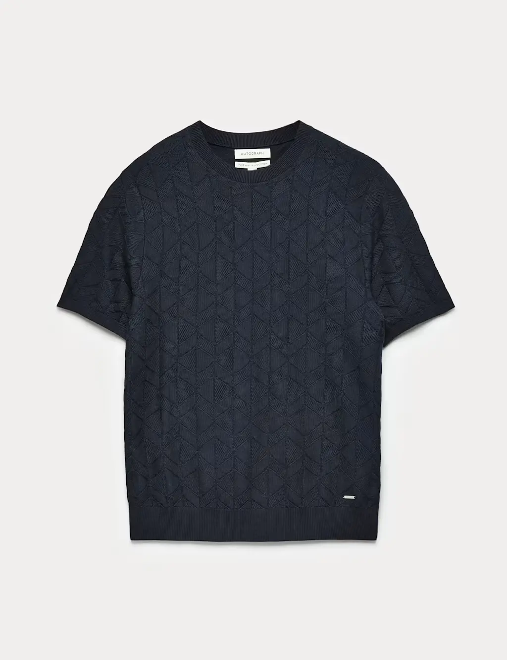 Mercerised Cotton Geometric Knitted T-shirt