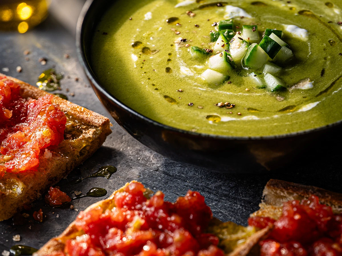 Gazpacho and pan con tomate