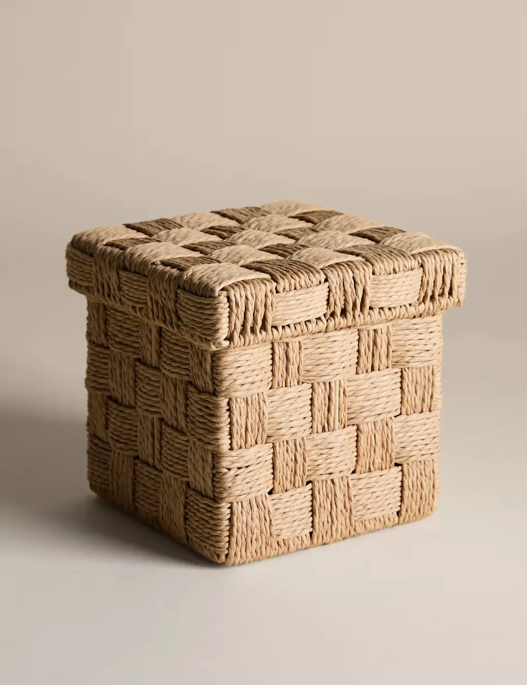 Woven jute storage box