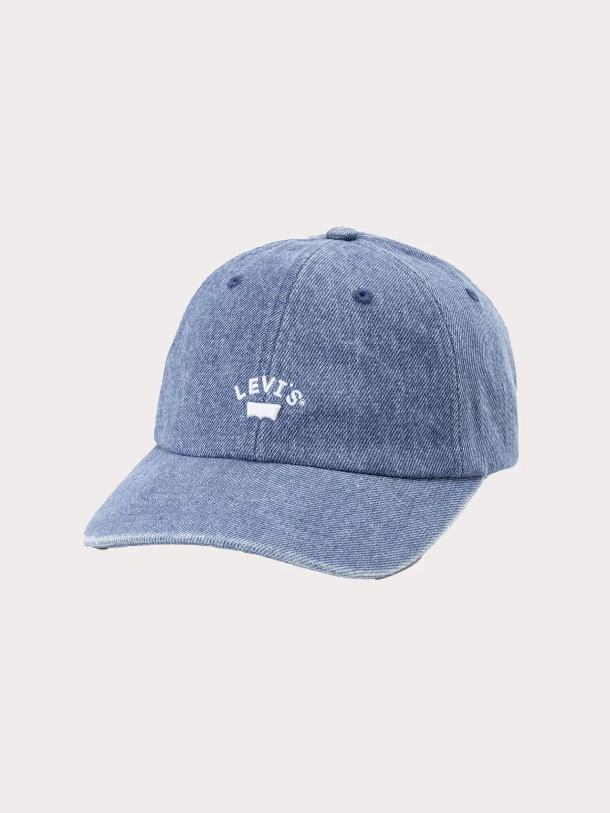 Denim baseball cap with brand logo