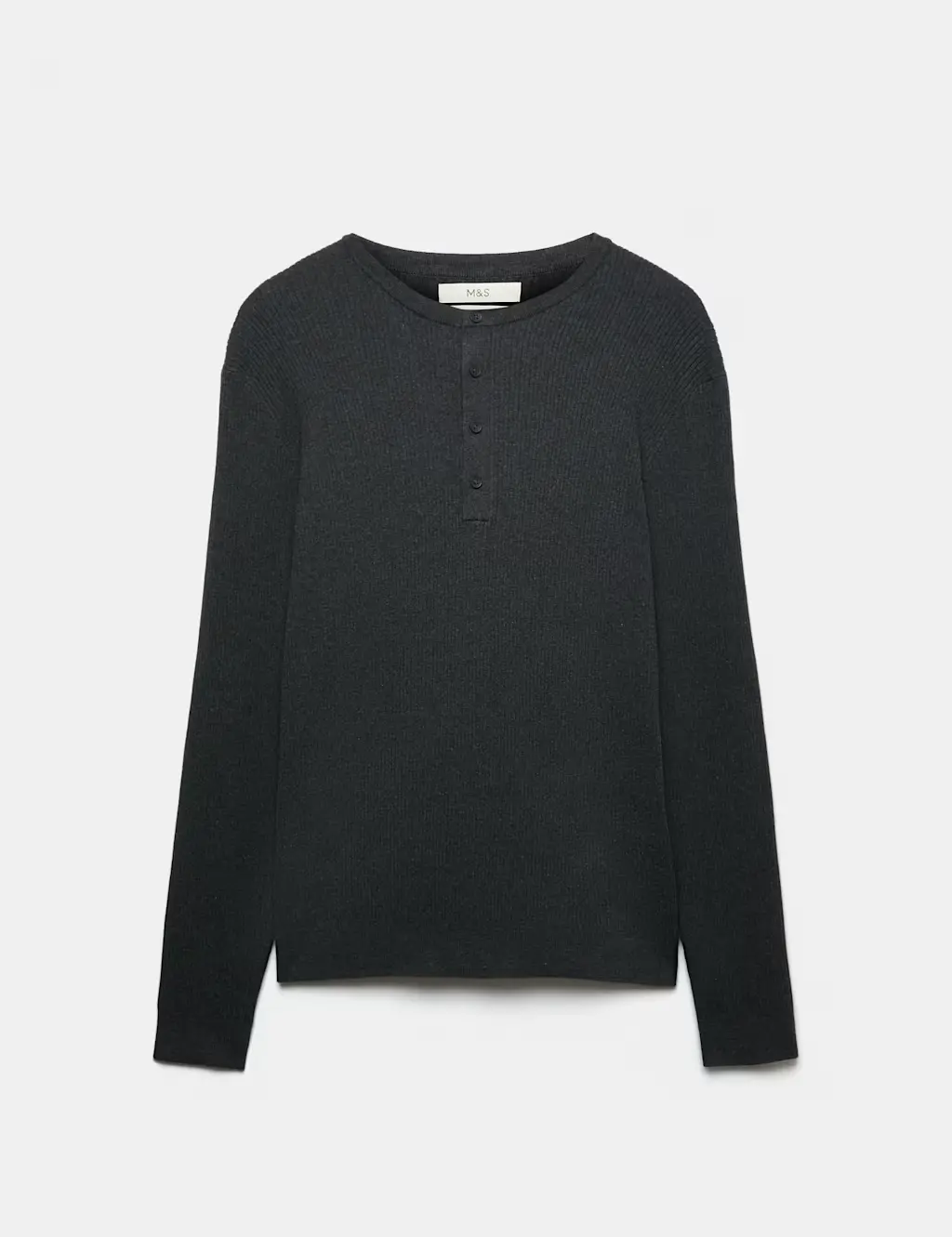 Cotton Blend Smart Henley Jumper