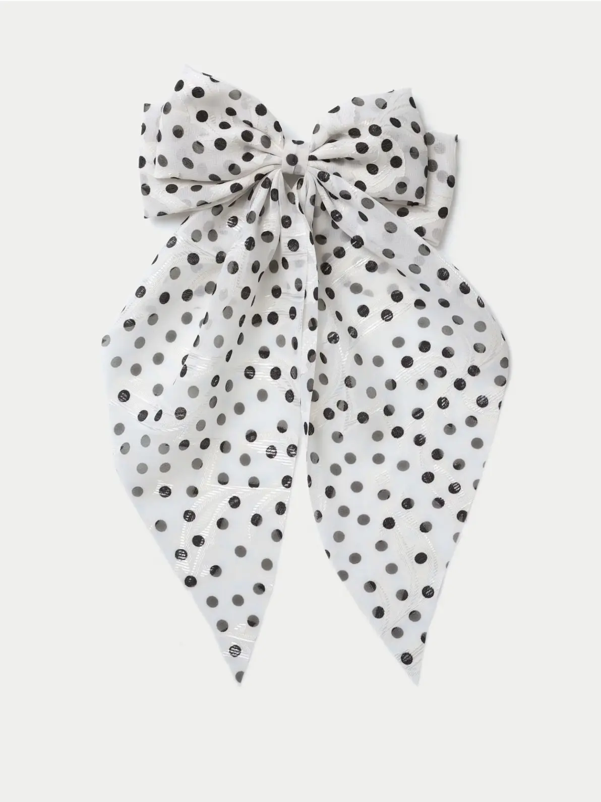 Black and white polka dot hair bow