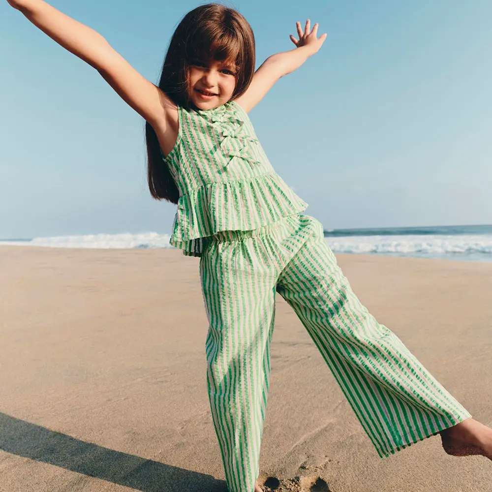 Girl in green matching set