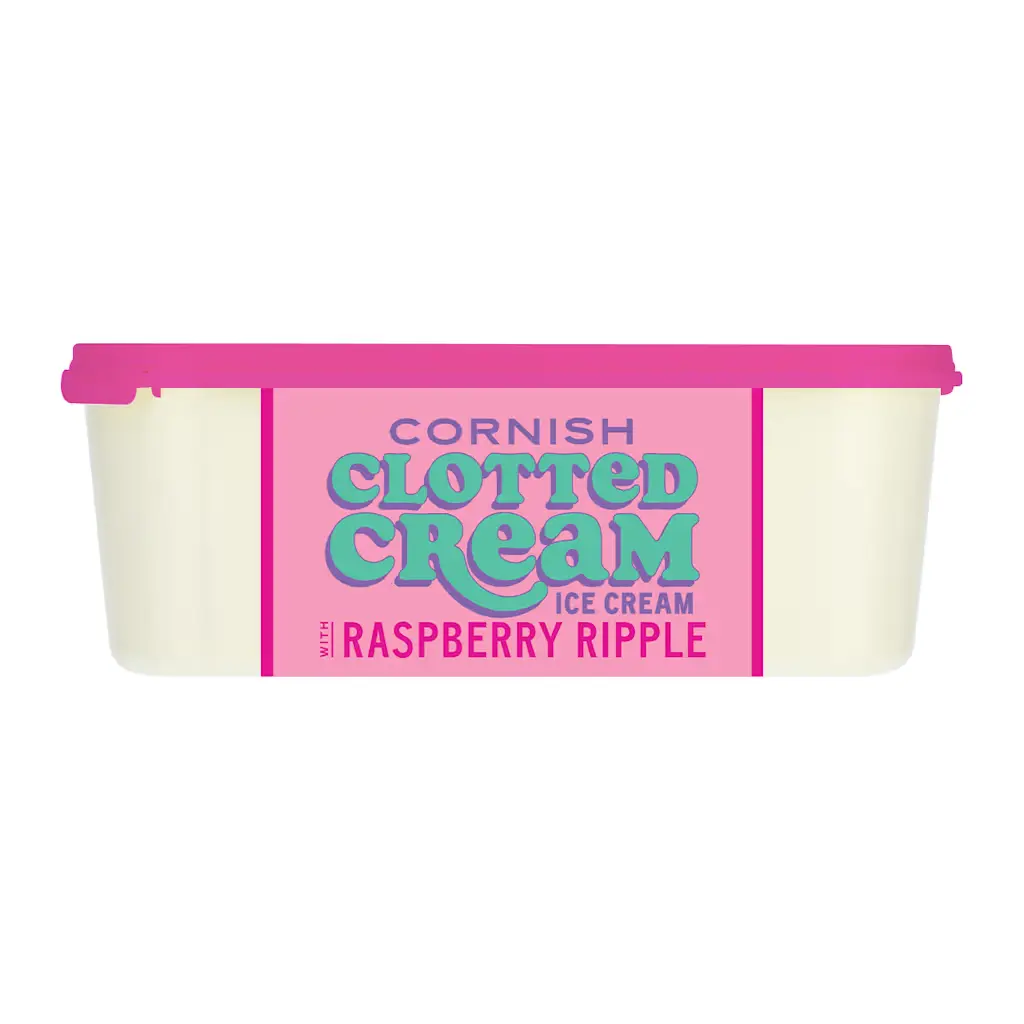 Cornish Clotted Cream Ice Cream with Raspberry Ripple