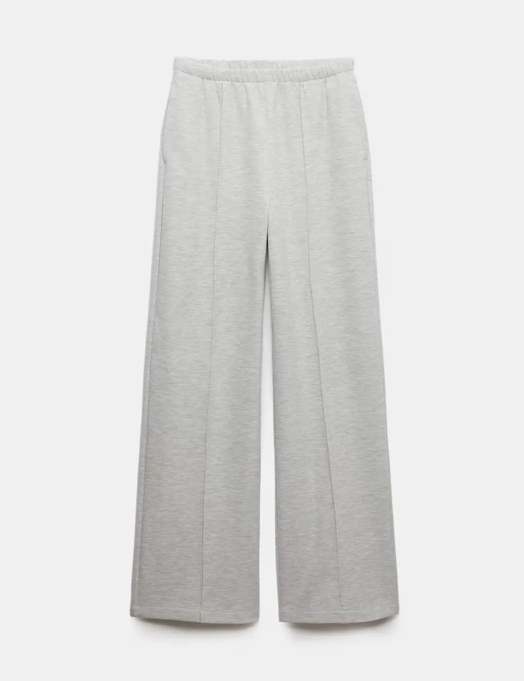 Grey cotton wide-leg joggers with an elasticated waist.