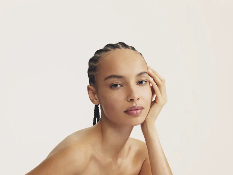 A woman wearing no make-up