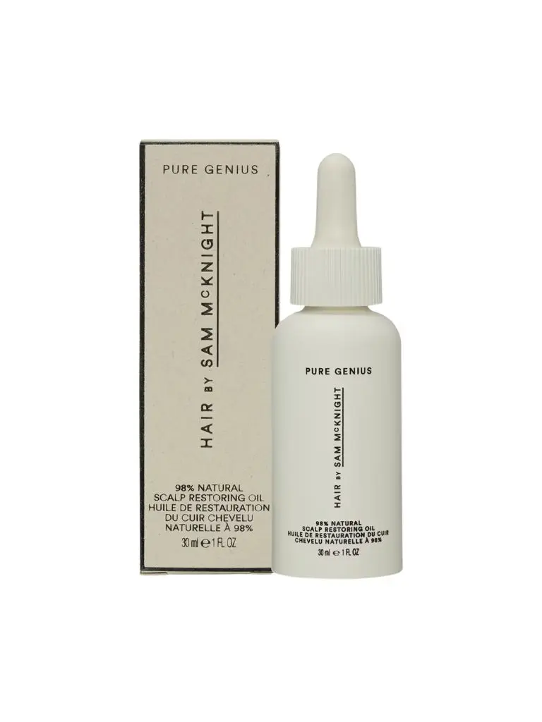 A cutout of Hair by Sam McKnight's pure genius scalp oil