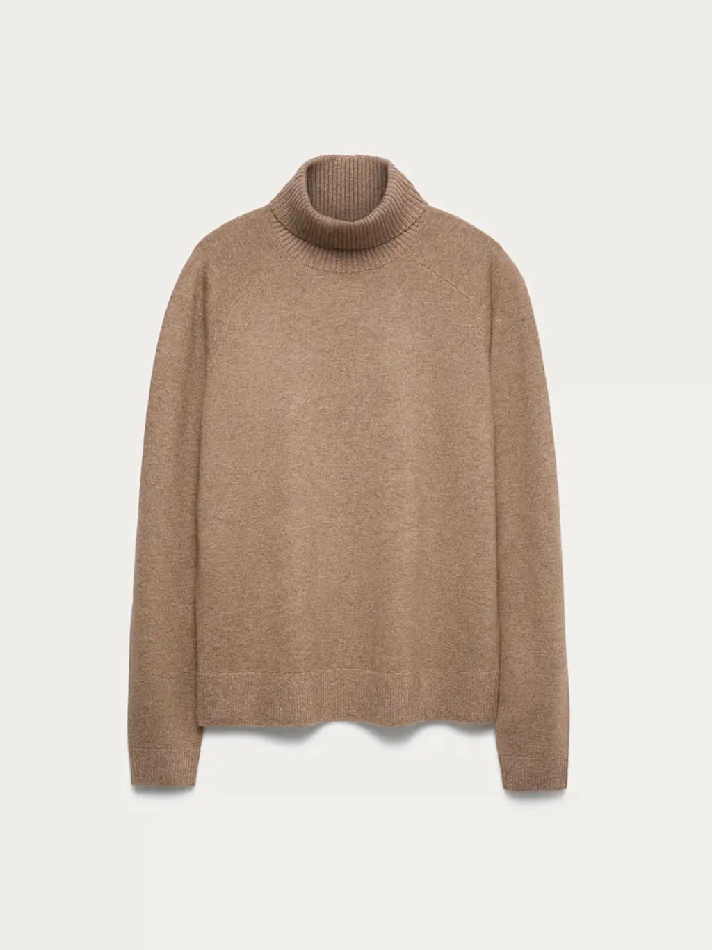 Brown funnel-neck jumper