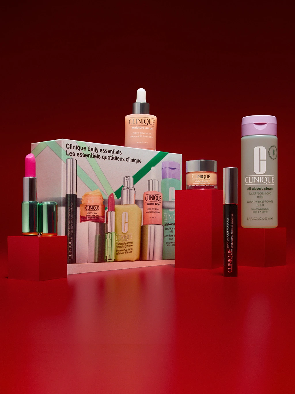 Christmas Clinique gift set with skincare and make up products.