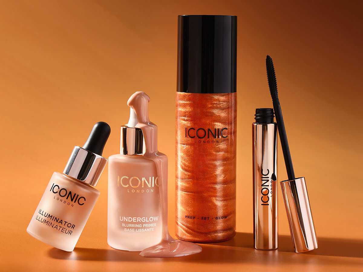 Selection of beauty products. Shop ICONIC London