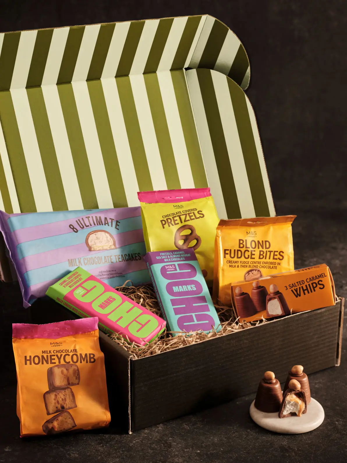 Gift box full of an assortment of chocolate 