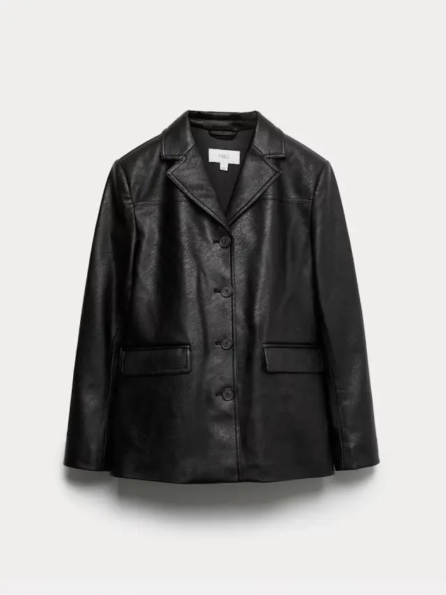 A cut out of a cracked leather blazer by M&S