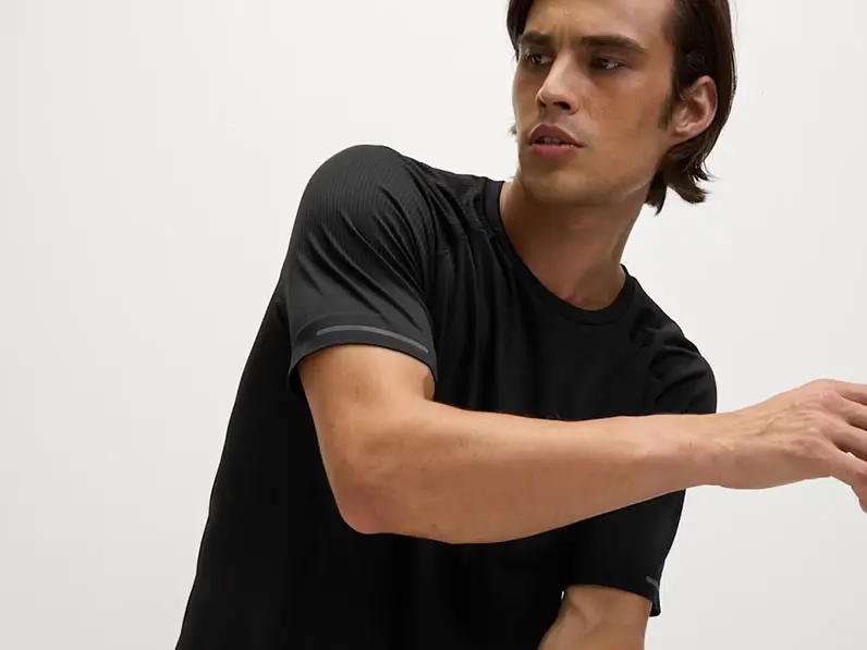 Man in black T-shirt