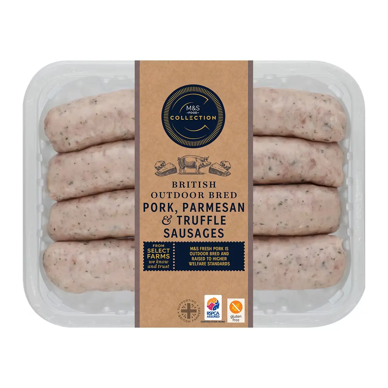 British Outdoor Bred Pork, Parmesan and Truffle Sausages