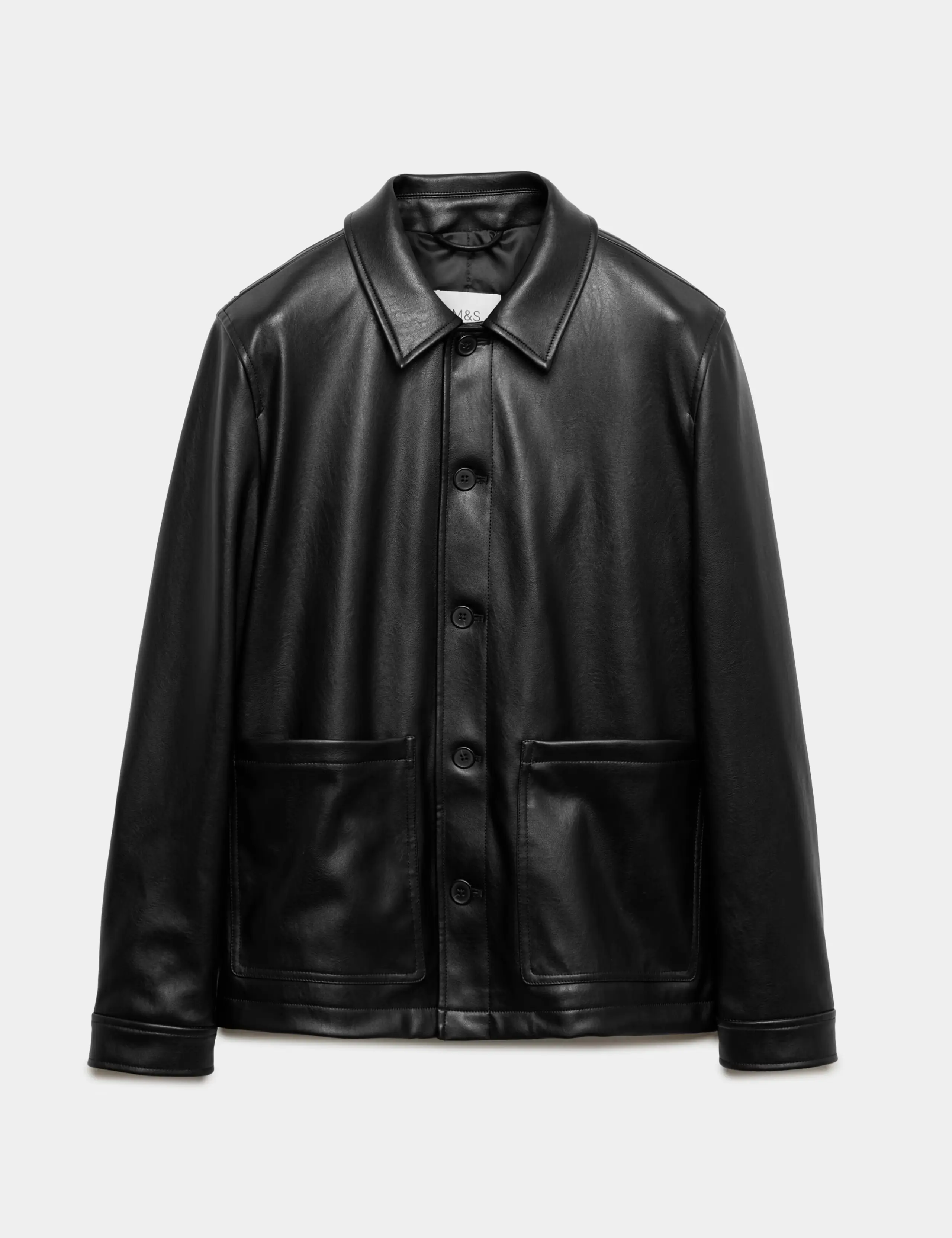 Faux Leather Chore Jacket