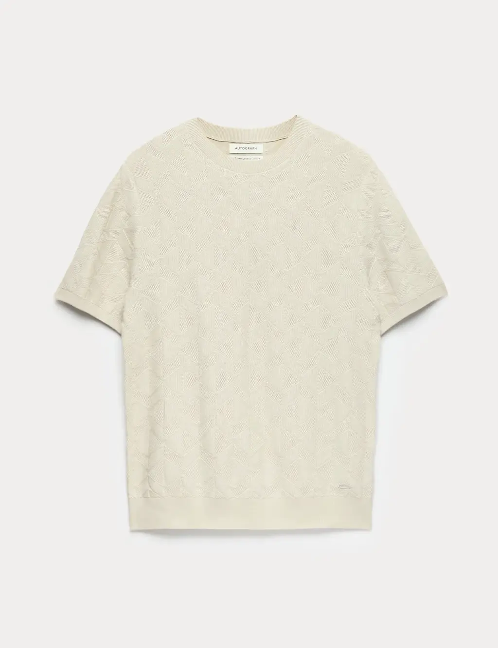 Mercerised Cotton Geometric Knitted T-shirt