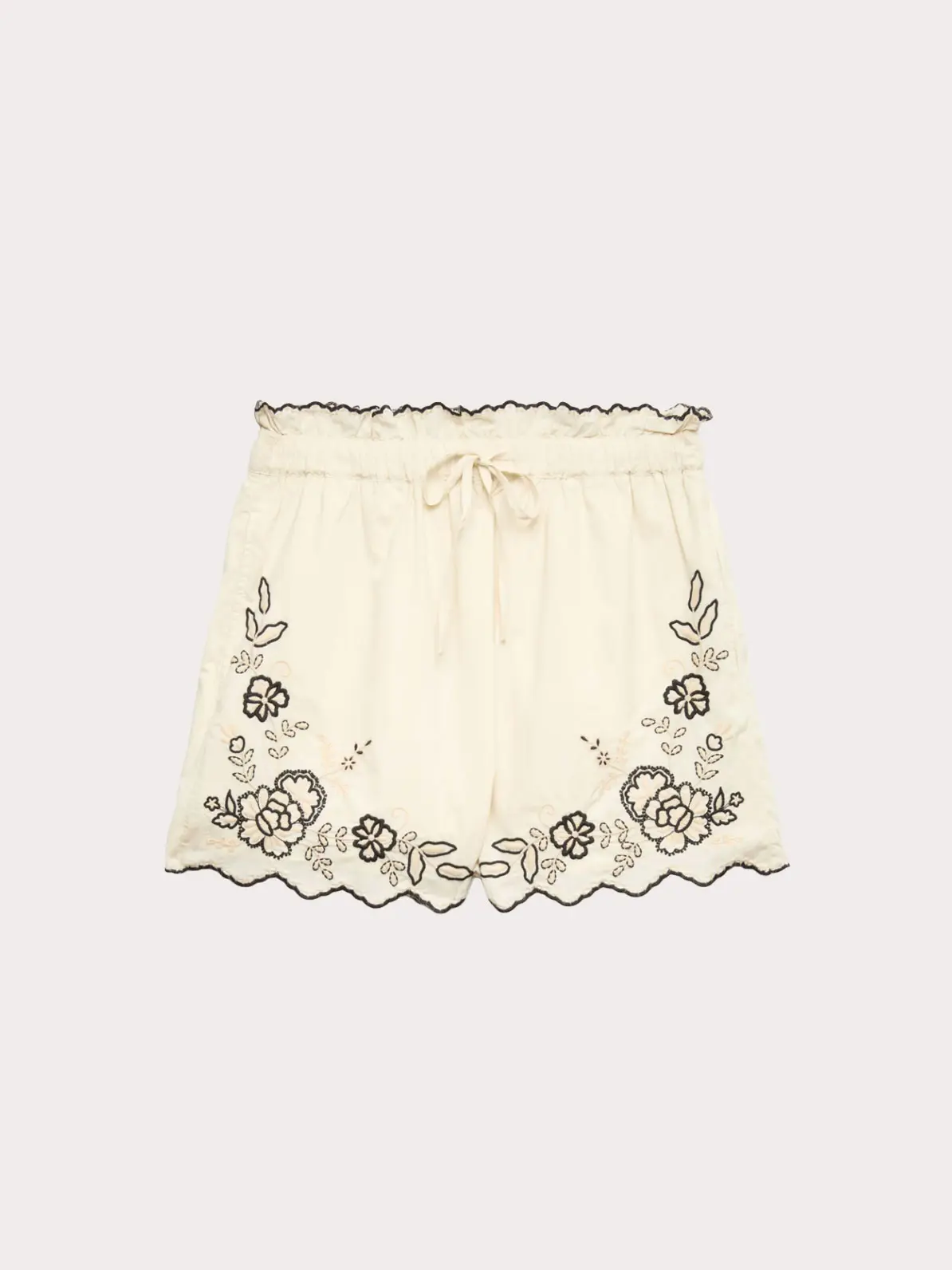 Floral embroidered shorts 