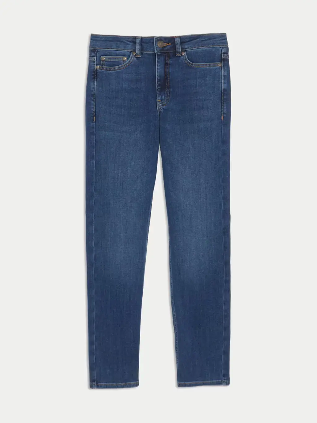 Blue straight-leg jeans