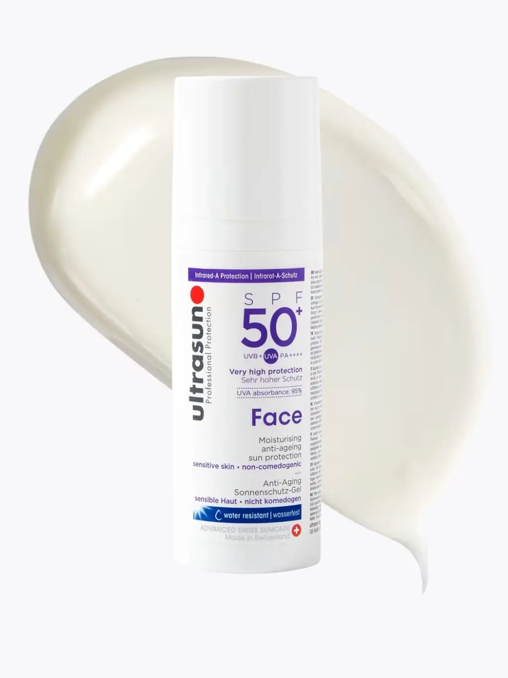 A bottle of Ultrasun facial sun cream