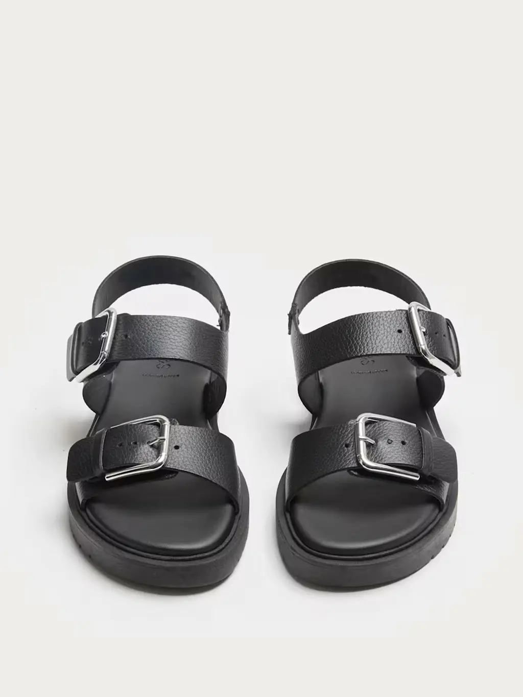 Black buckled sandals