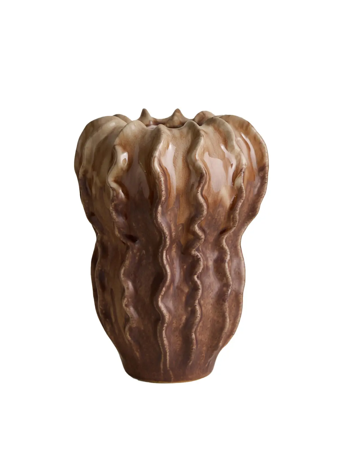 Image of brown sculptural vase
