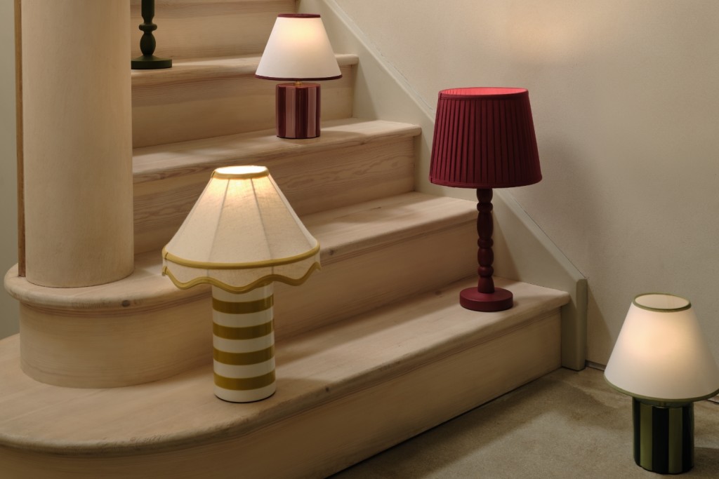 Table lamps on wooden steps. Shop table lamps