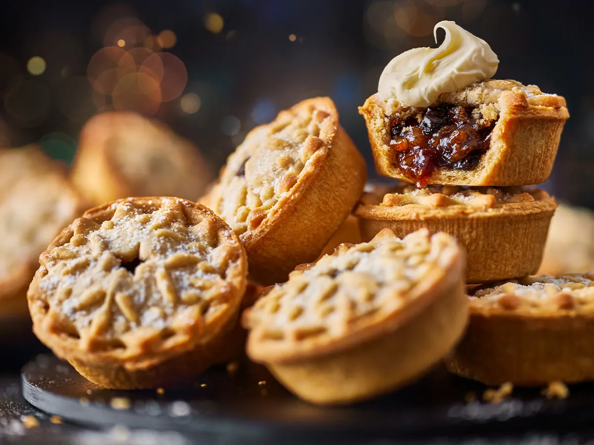 Mince pies stacked on top of each other
