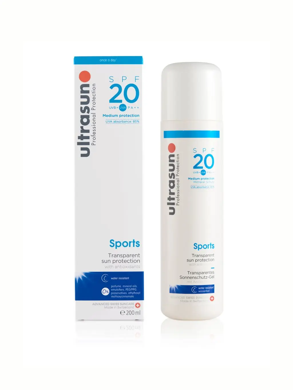 A cutout of ultrasun 20 sun cream