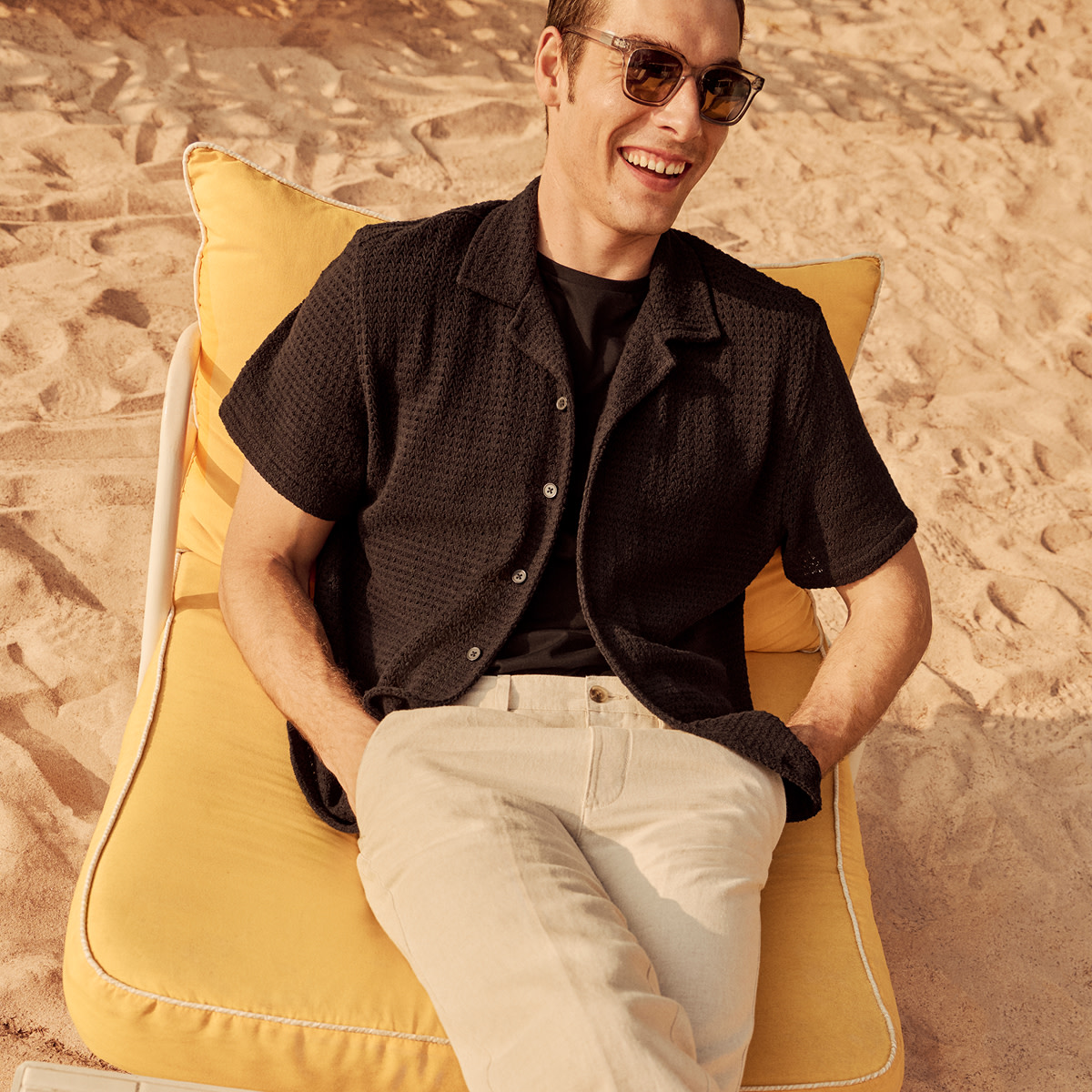 Man wearing a summer style clothes.