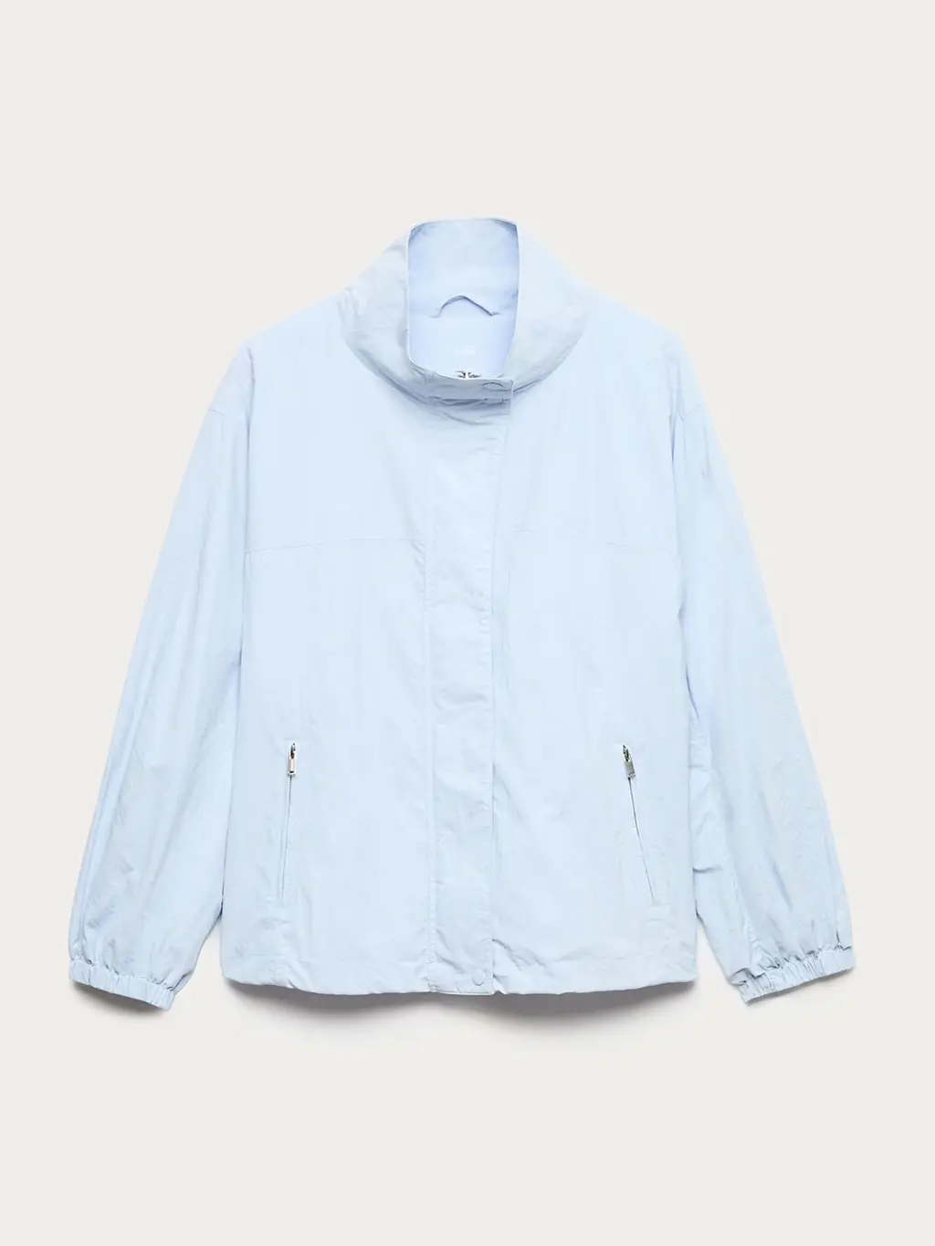 Blue funnel-neck jacket