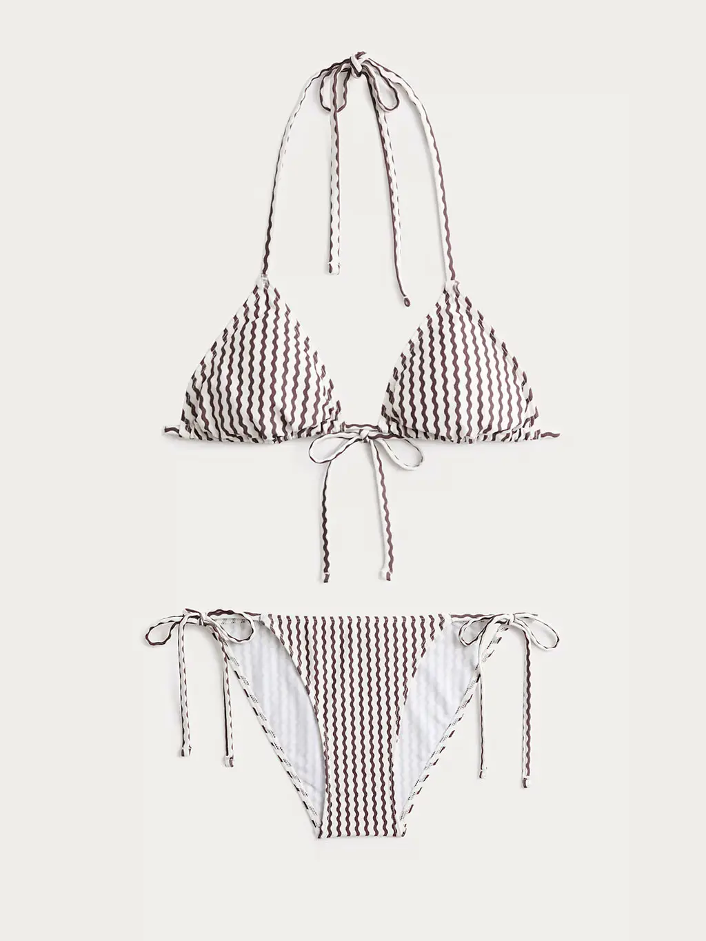 Printed brown and white bikini