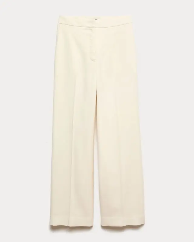 Cream wide leg trousers