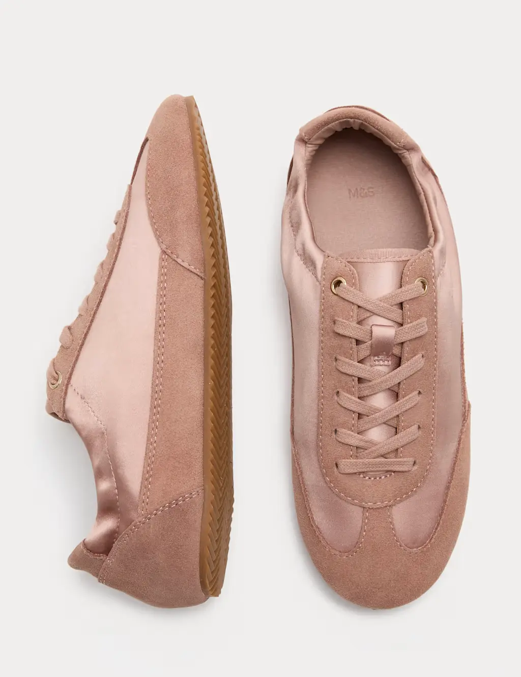 Pink satin trainers