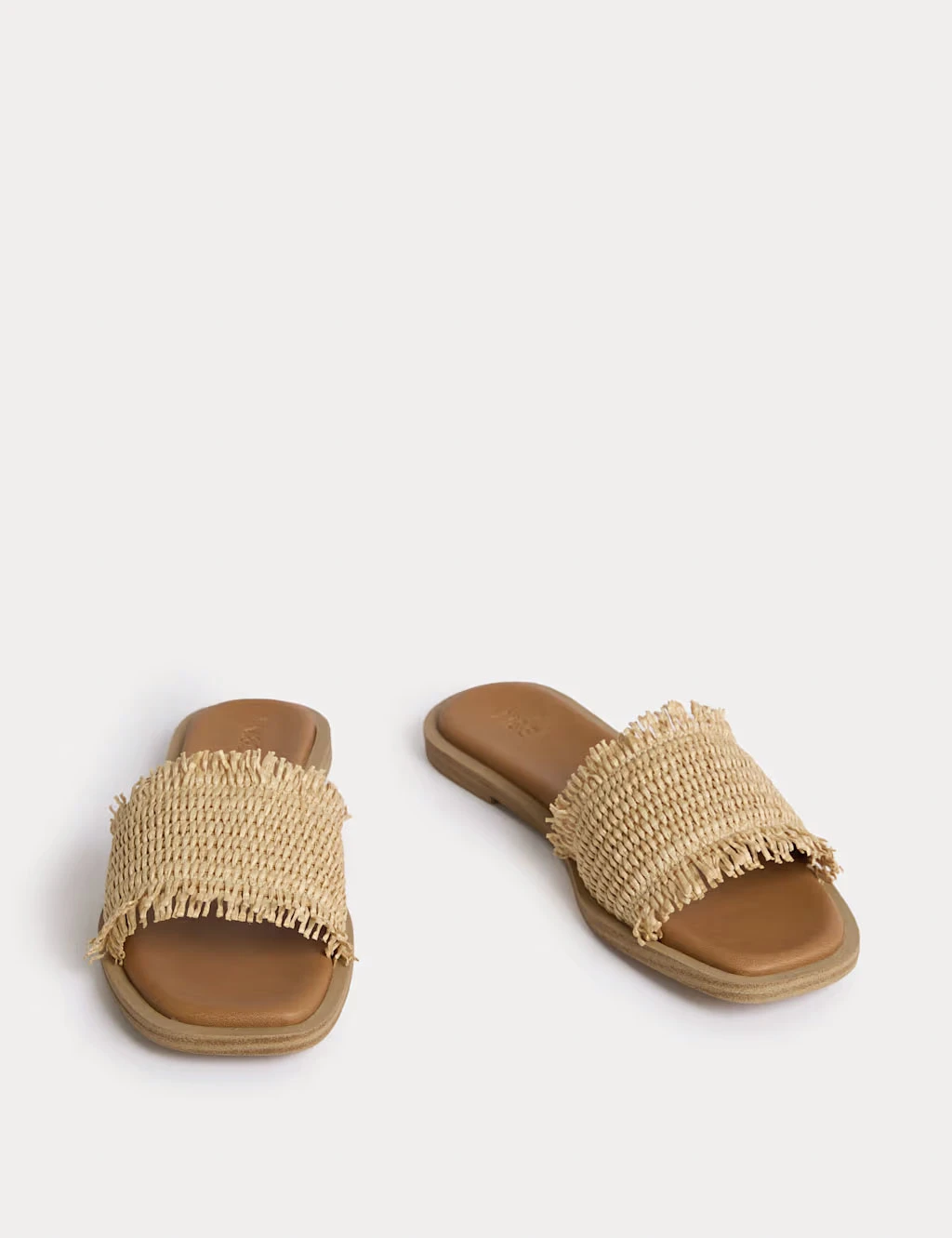 Raffia slider sandals