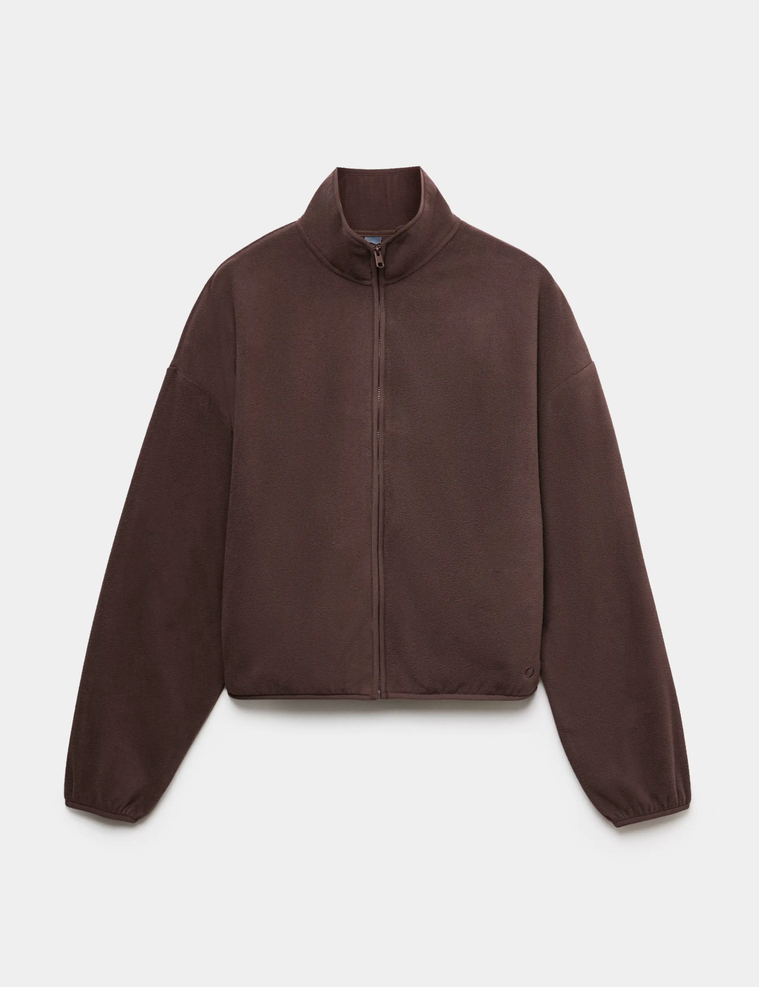 Zip Up Funnel Neck Relaxed Fleece Jacket