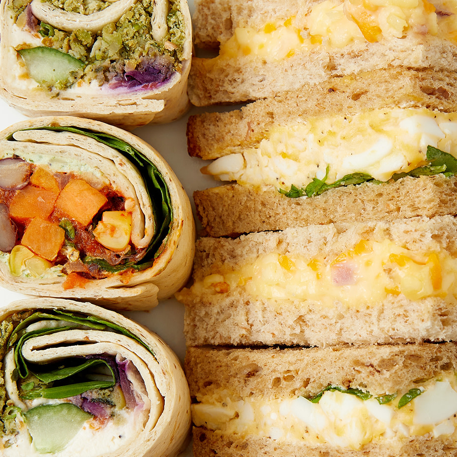 Assorted sandwiches and wraps