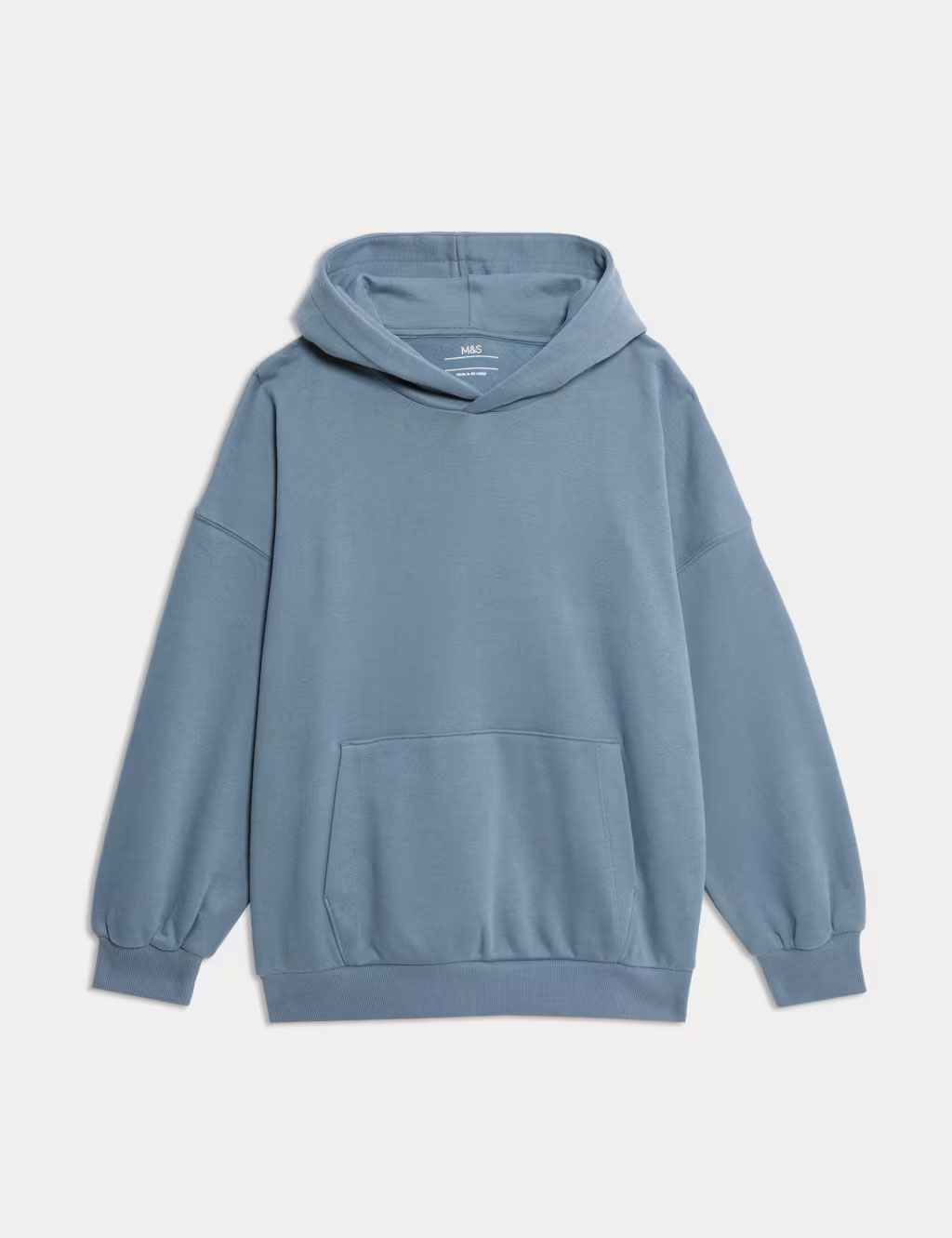 Boys' steel-blue oversized hoodie