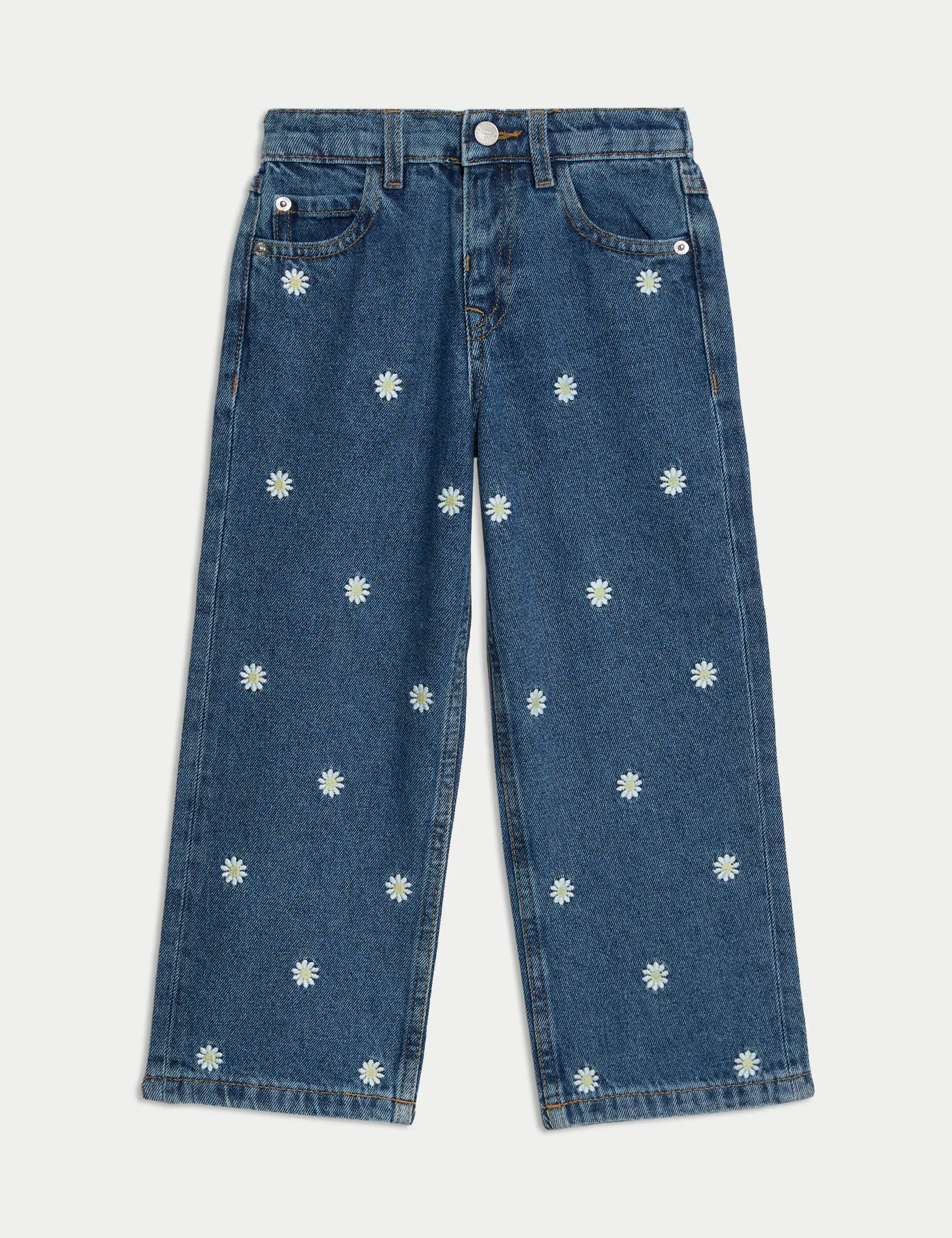 Daisy embroidered jeans