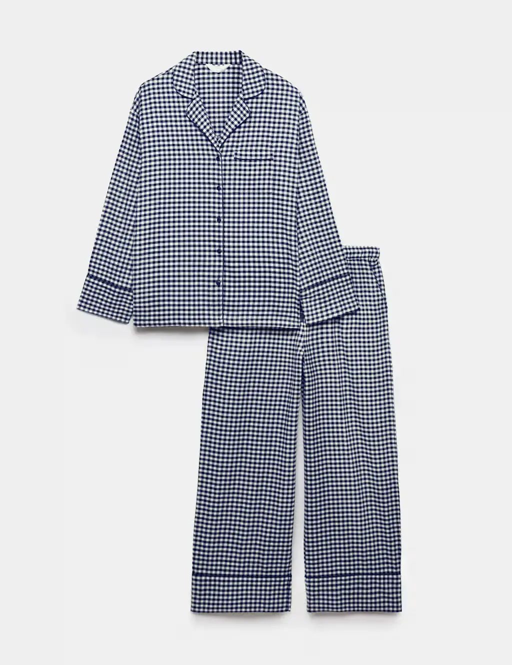 Pure Cotton Gingham Revere Pyjama Set