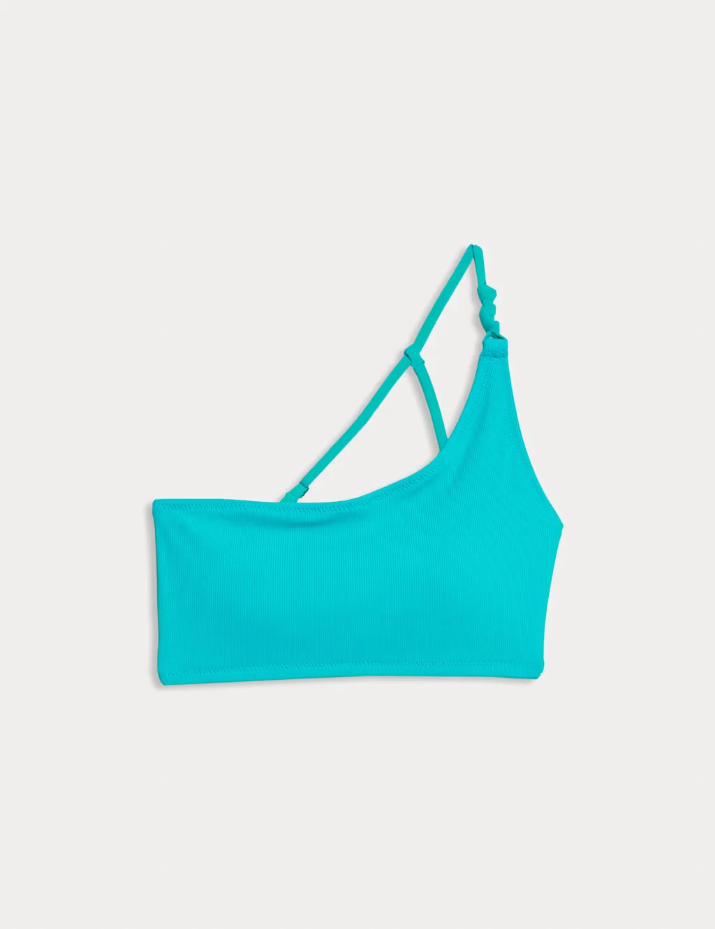 Blue single-shoulder bikini top