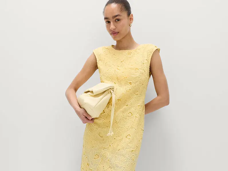 Woman wearing yellow dress