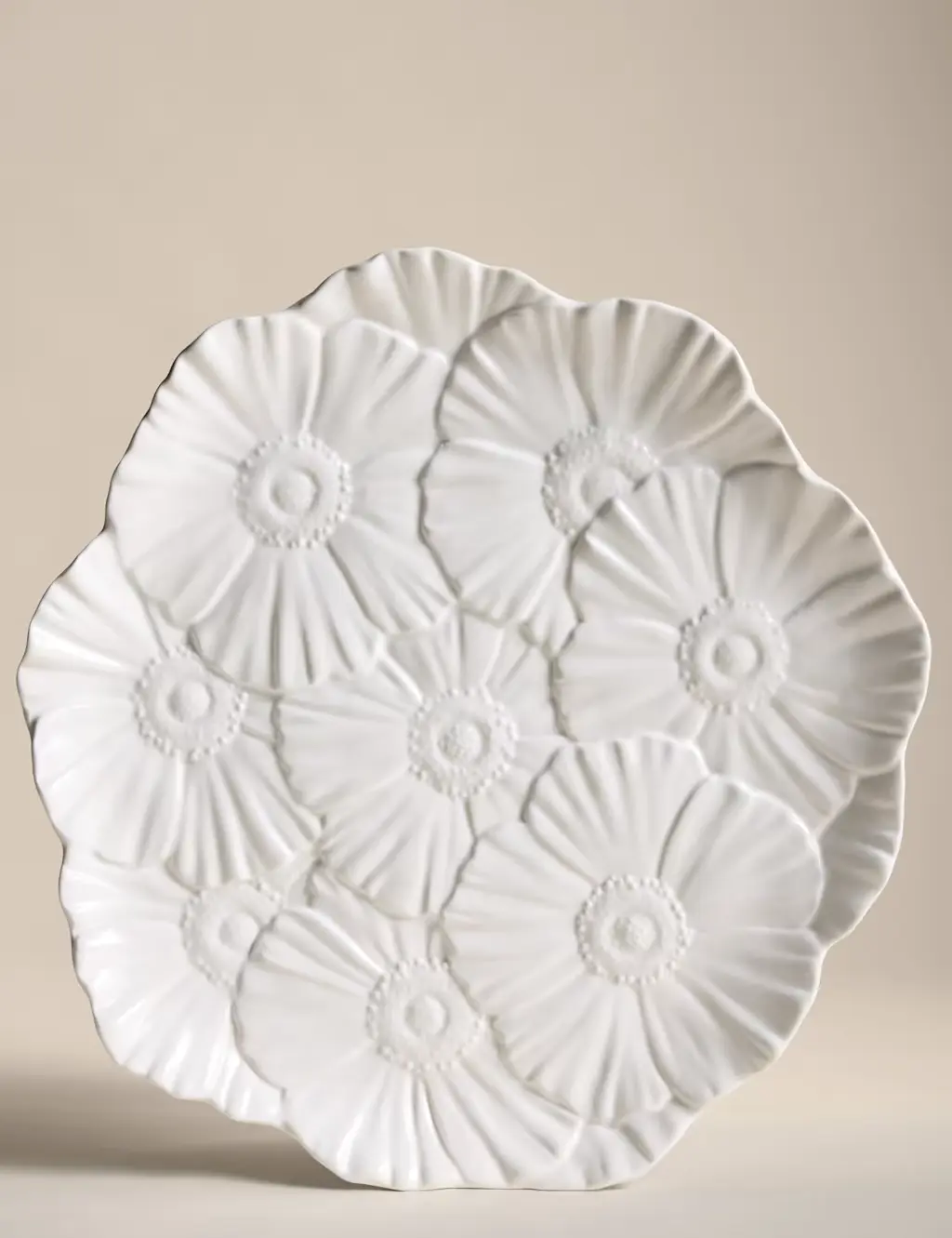 White floral platter