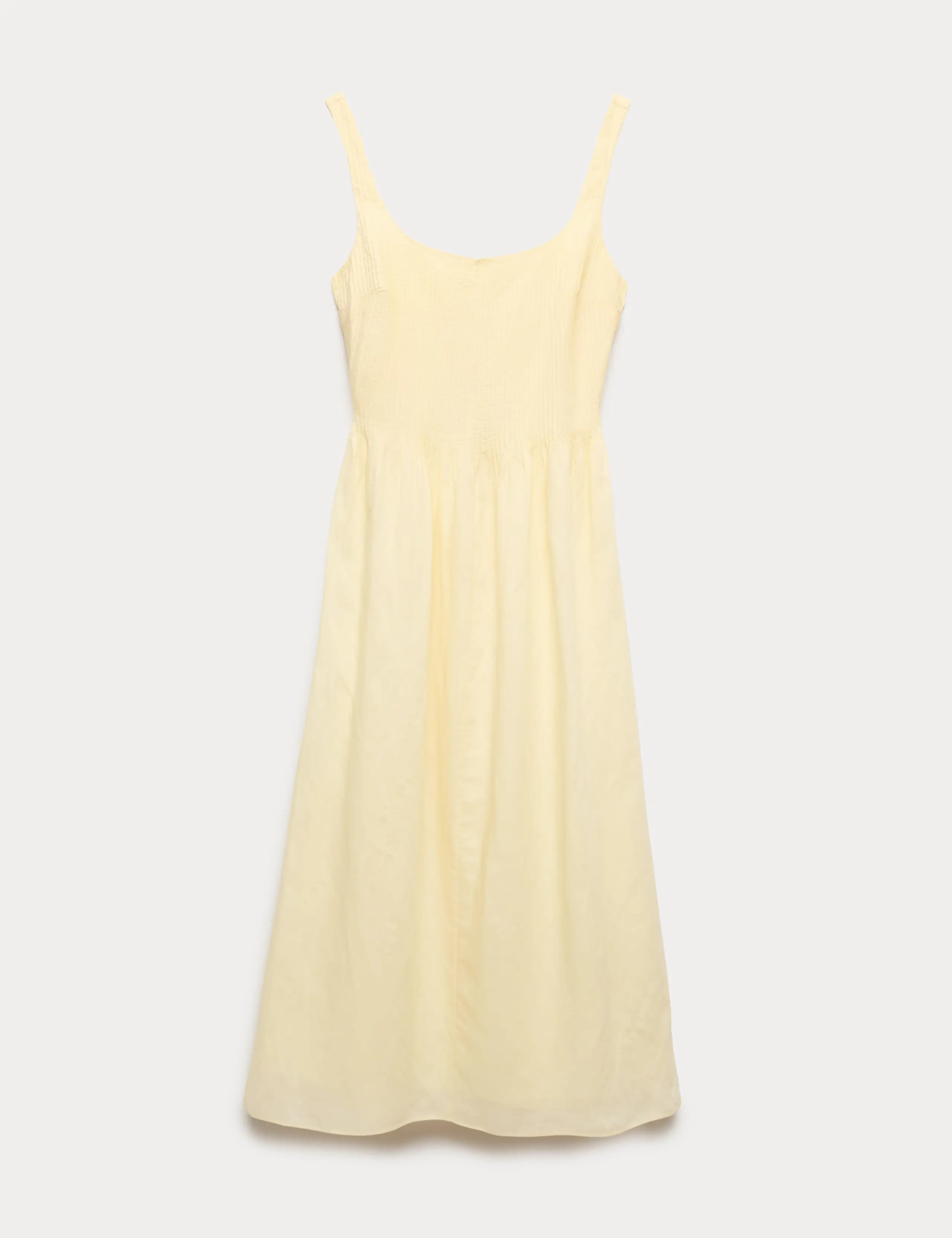 Linen Rich Pintuck Midaxi Skater Dress