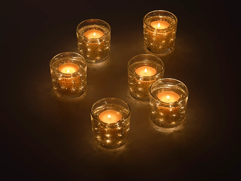 A group of light-up candles