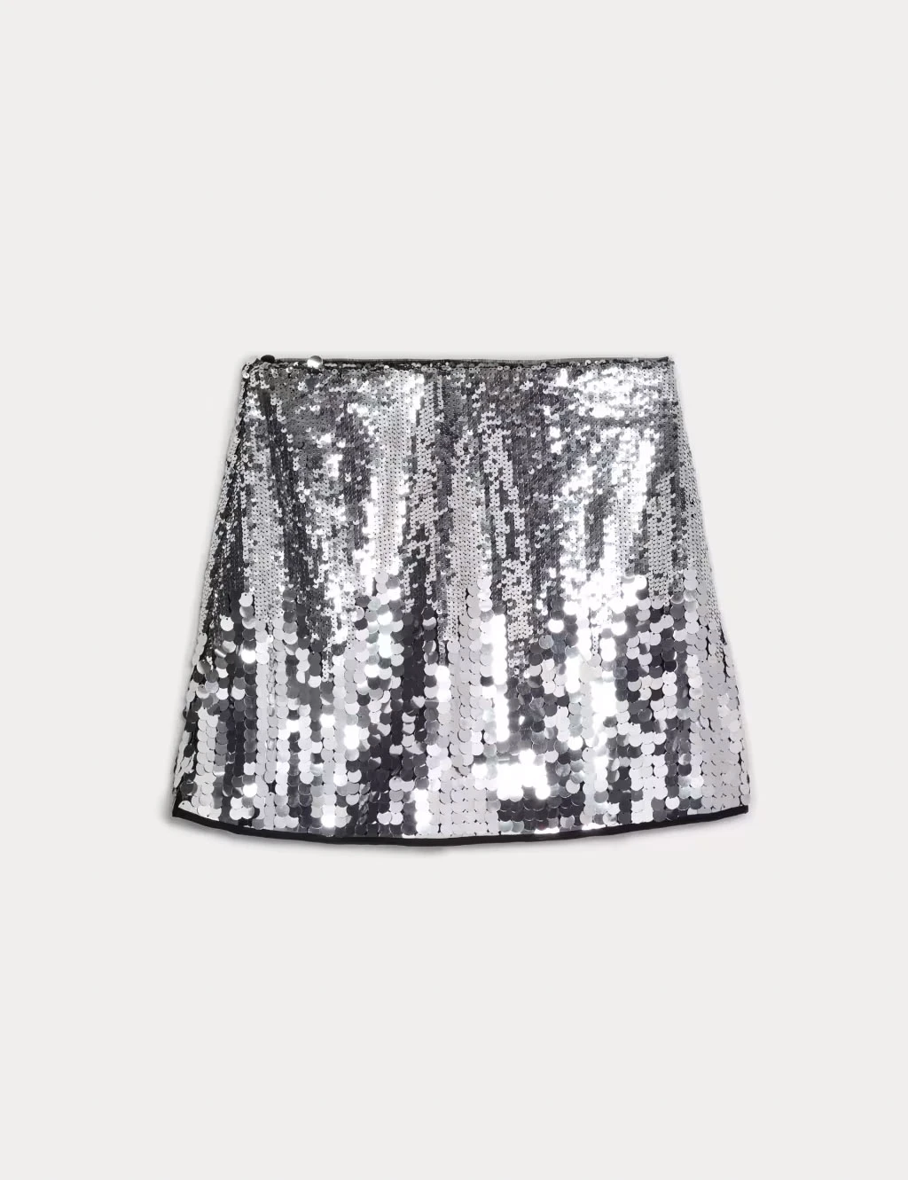 Girls' silver sequin mini skirt