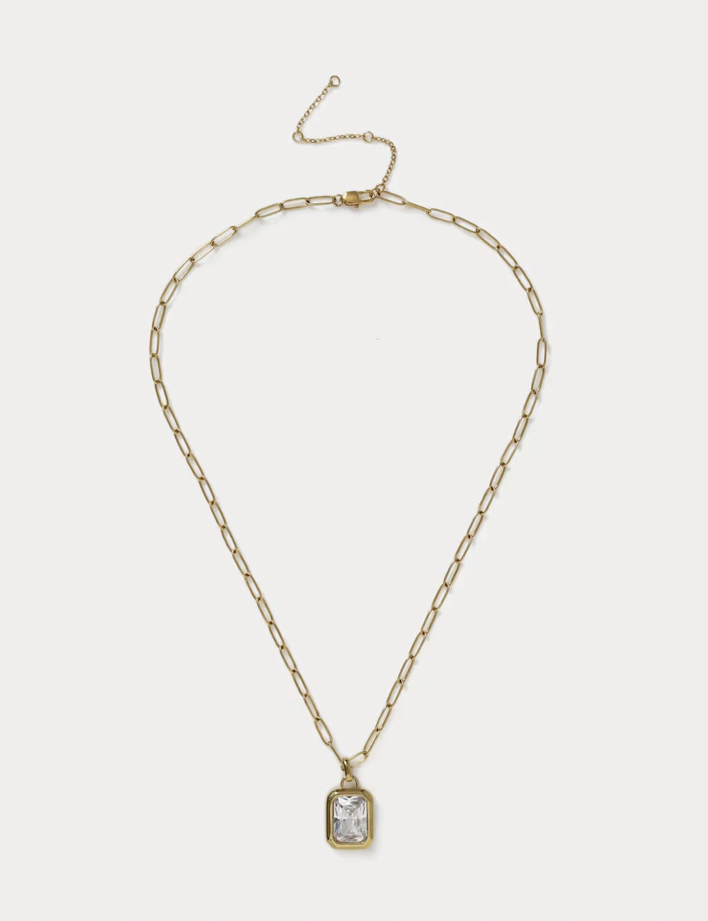Gold and cubic zircona necklace
