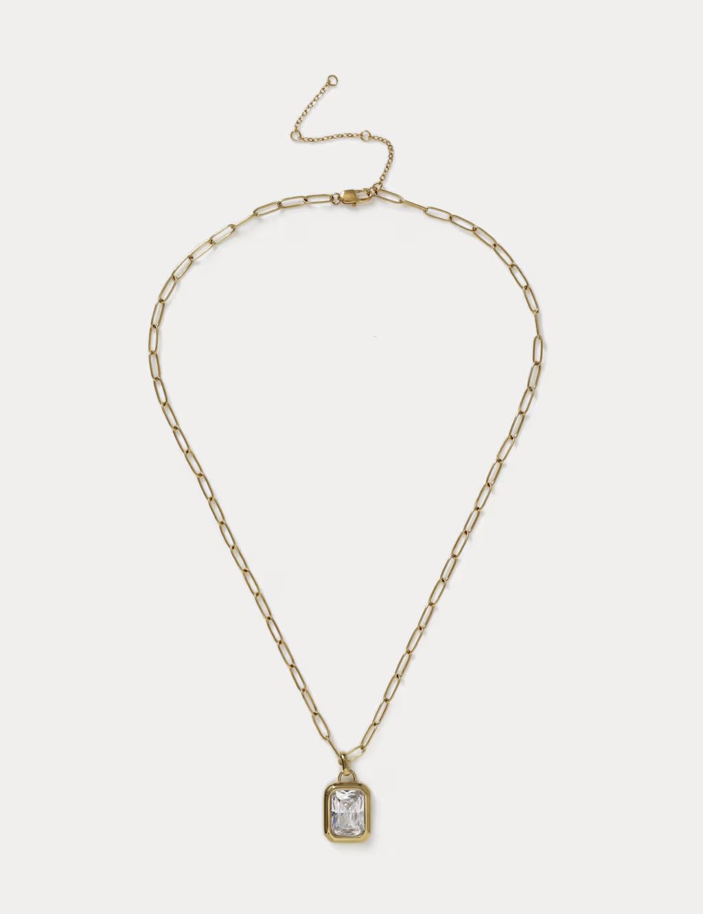 Gold and cubic zircona necklace