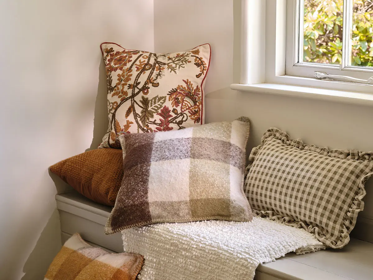 Cushions in autumnal colours