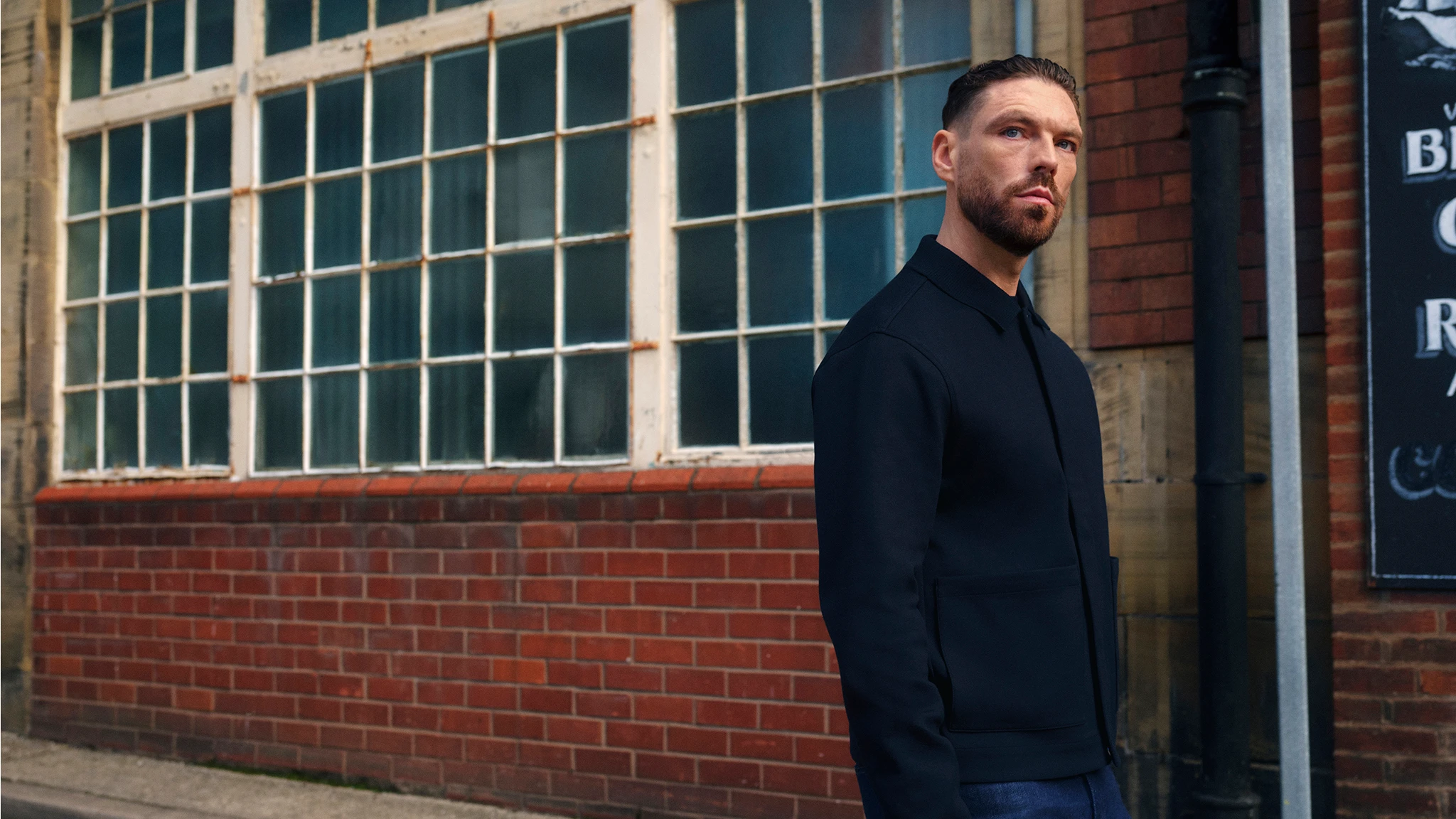 James Nelson-Joyce wearing Autograph jacket